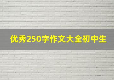 优秀250字作文大全初中生