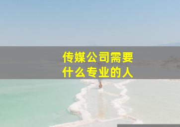 传媒公司需要什么专业的人