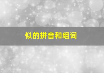 似的拼音和组词