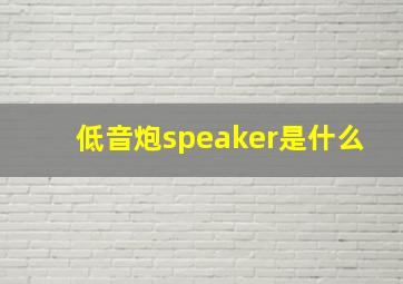 低音炮speaker是什么