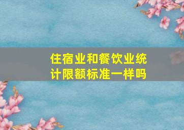 住宿业和餐饮业统计限额标准一样吗