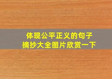 体现公平正义的句子摘抄大全图片欣赏一下