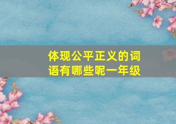 体现公平正义的词语有哪些呢一年级