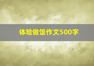 体验做饭作文500字