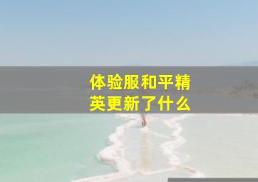 体验服和平精英更新了什么