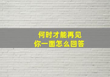 何时才能再见你一面怎么回答