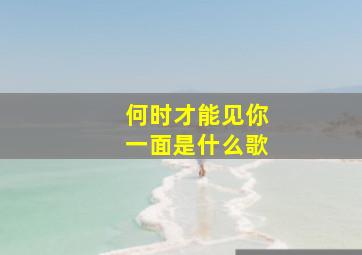 何时才能见你一面是什么歌