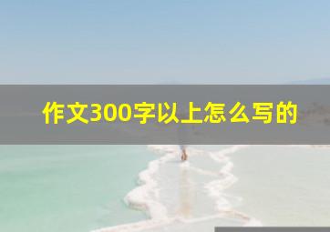 作文300字以上怎么写的