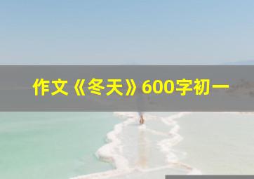 作文《冬天》600字初一