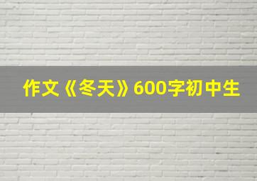 作文《冬天》600字初中生