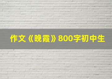 作文《晚霞》800字初中生