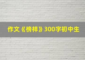 作文《榜样》300字初中生