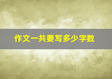 作文一共要写多少字数