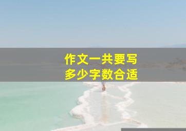 作文一共要写多少字数合适