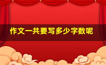 作文一共要写多少字数呢