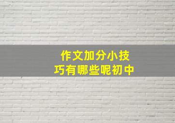 作文加分小技巧有哪些呢初中