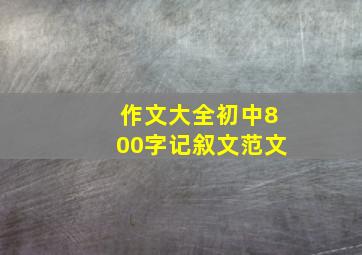 作文大全初中800字记叙文范文