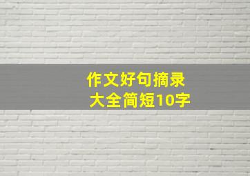 作文好句摘录大全简短10字