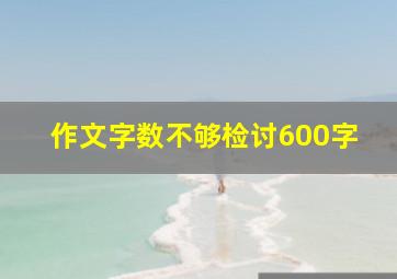 作文字数不够检讨600字