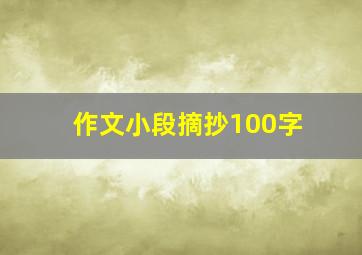 作文小段摘抄100字