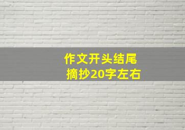 作文开头结尾摘抄20字左右