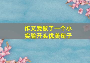 作文我做了一个小实验开头优美句子