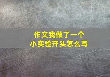 作文我做了一个小实验开头怎么写