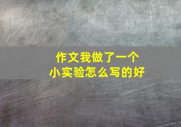 作文我做了一个小实验怎么写的好