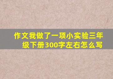 作文我做了一项小实验三年级下册300字左右怎么写