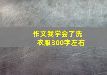 作文我学会了洗衣服300字左右