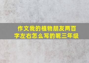 作文我的植物朋友两百字左右怎么写的呢三年级