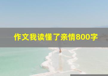 作文我读懂了亲情800字