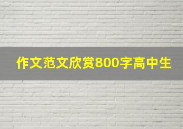 作文范文欣赏800字高中生