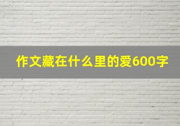 作文藏在什么里的爱600字