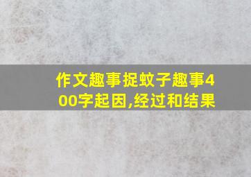 作文趣事捉蚊子趣事400字起因,经过和结果