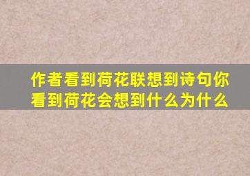 作者看到荷花联想到诗句你看到荷花会想到什么为什么