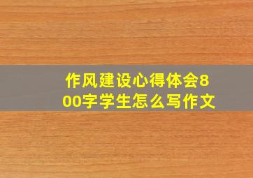 作风建设心得体会800字学生怎么写作文