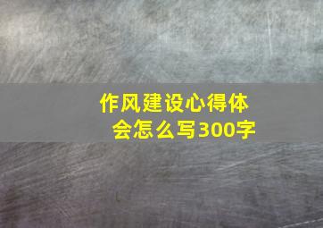 作风建设心得体会怎么写300字