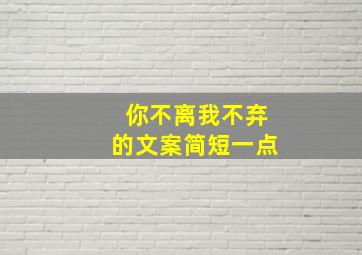 你不离我不弃的文案简短一点