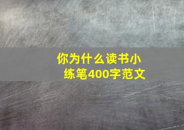 你为什么读书小练笔400字范文