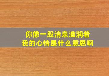 你像一股清泉滋润着我的心情是什么意思啊