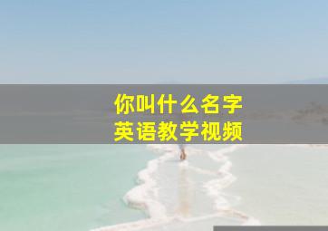 你叫什么名字英语教学视频