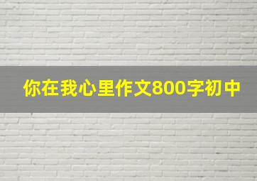 你在我心里作文800字初中