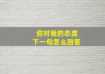 你对我的态度下一句怎么回答