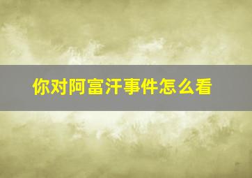 你对阿富汗事件怎么看