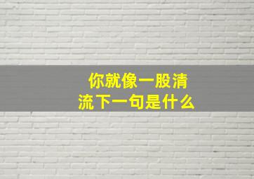 你就像一股清流下一句是什么