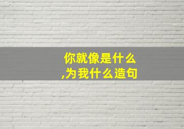 你就像是什么,为我什么造句