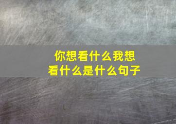 你想看什么我想看什么是什么句子