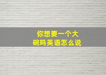 你想要一个大碗吗英语怎么说