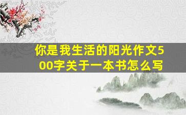 你是我生活的阳光作文500字关于一本书怎么写